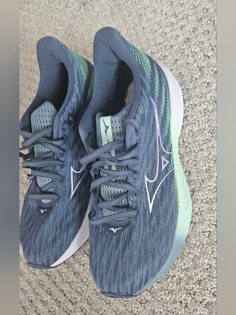 Mizuno Women's Running Shoes - Slate Blue with Seafoam Accents